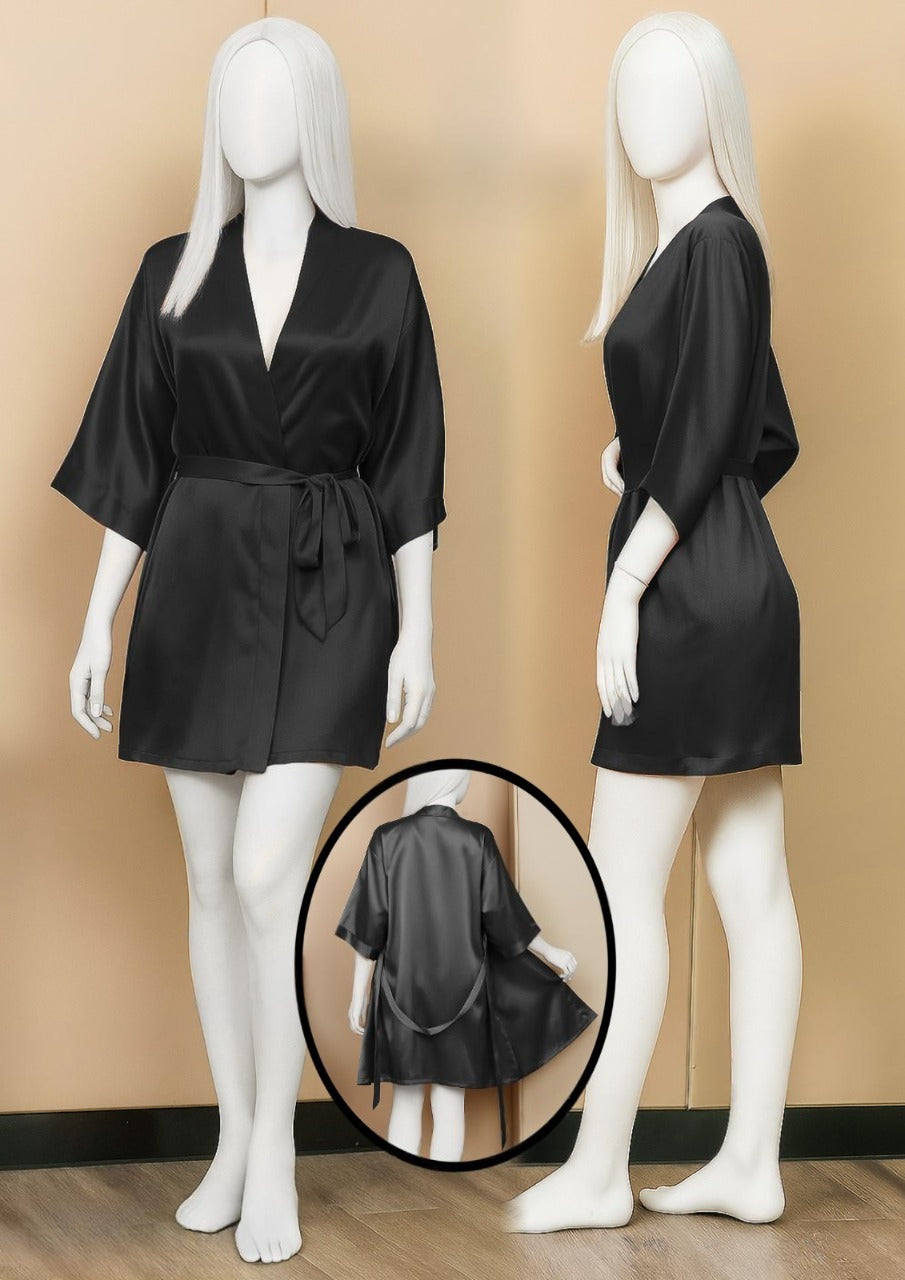Short Satin Robe – Elegant Lounge & Sleepwear