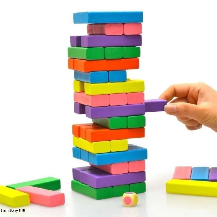 Jenga Wooden Kids Game – Small Size 54 Blocks