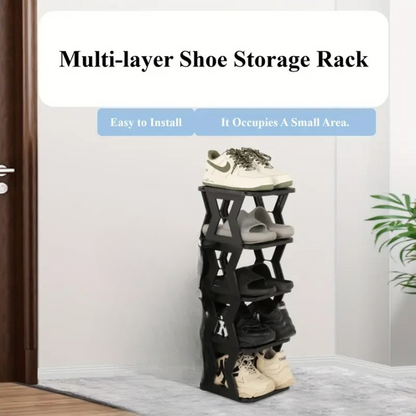 5 Tier Shoe Rack with Unique X Design | High Quality Plastic