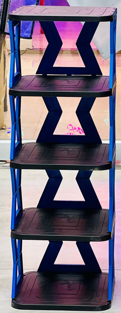 5 Tier Shoe Rack with Unique X Design | High Quality Plastic