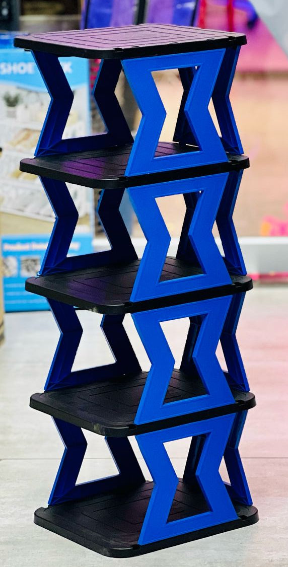 5 Tier Shoe Rack with Unique X Design | High Quality Plastic