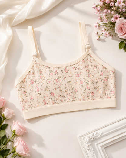 Summer Stuff Soft Printed Cotton Lawn Teenagers Bra – Beige
