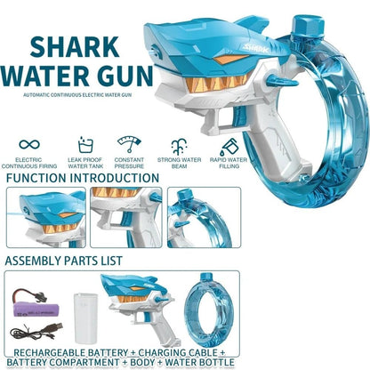 Rechargeable Shark Water Gun – Electric High Pressure Water Blaster