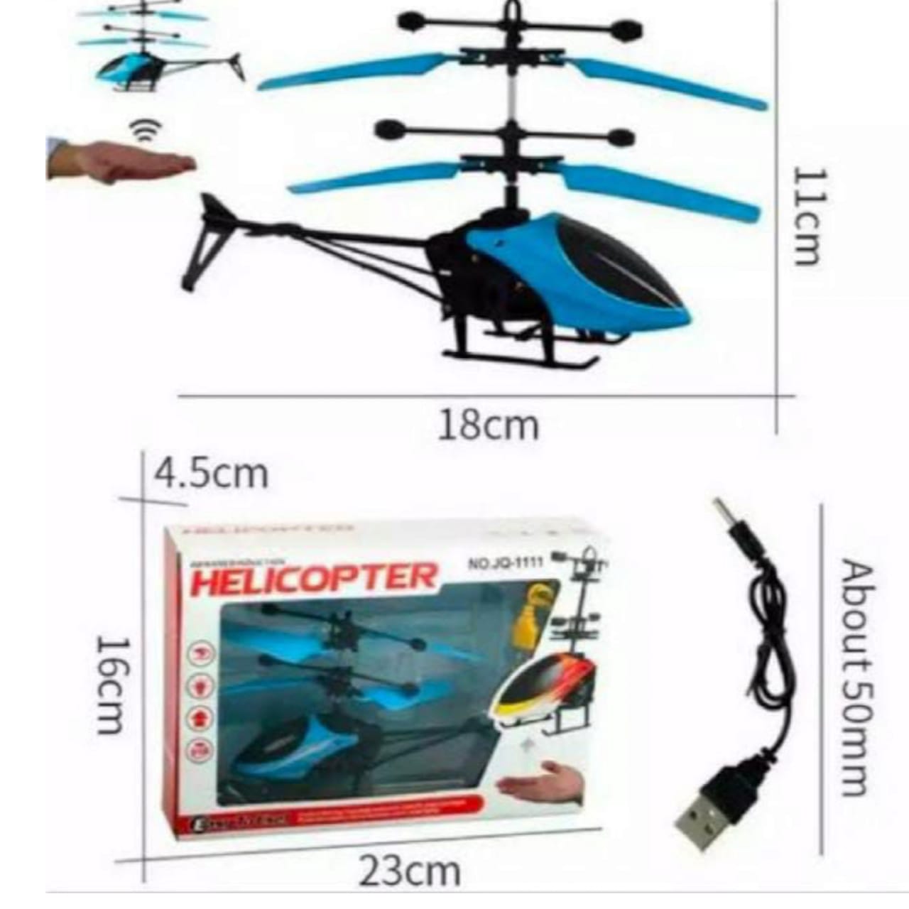 LED Flying Helicopter Toy – Hand Controlled & Rechargeable