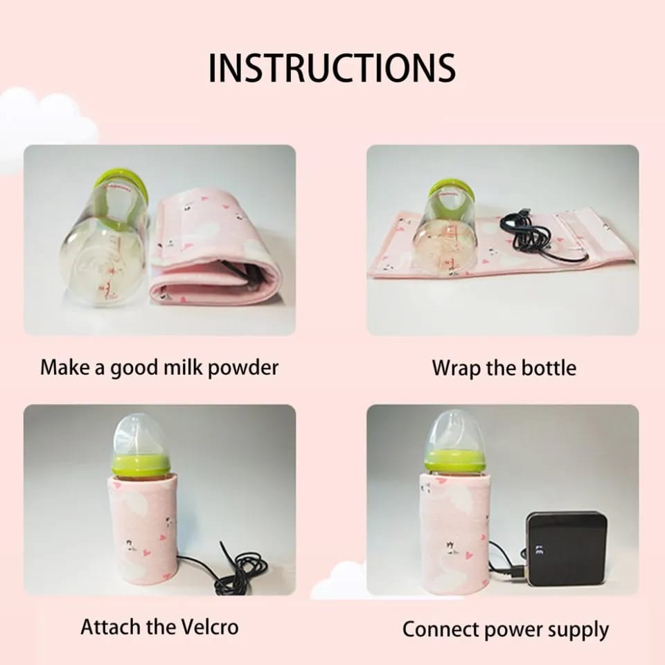 Portable USB Feeder Warmer Pouch – 42°C Constant Heating for Baby Feeding