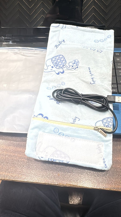 Portable USB Feeder Warmer Pouch – 42°C Constant Heating for Baby Feeding