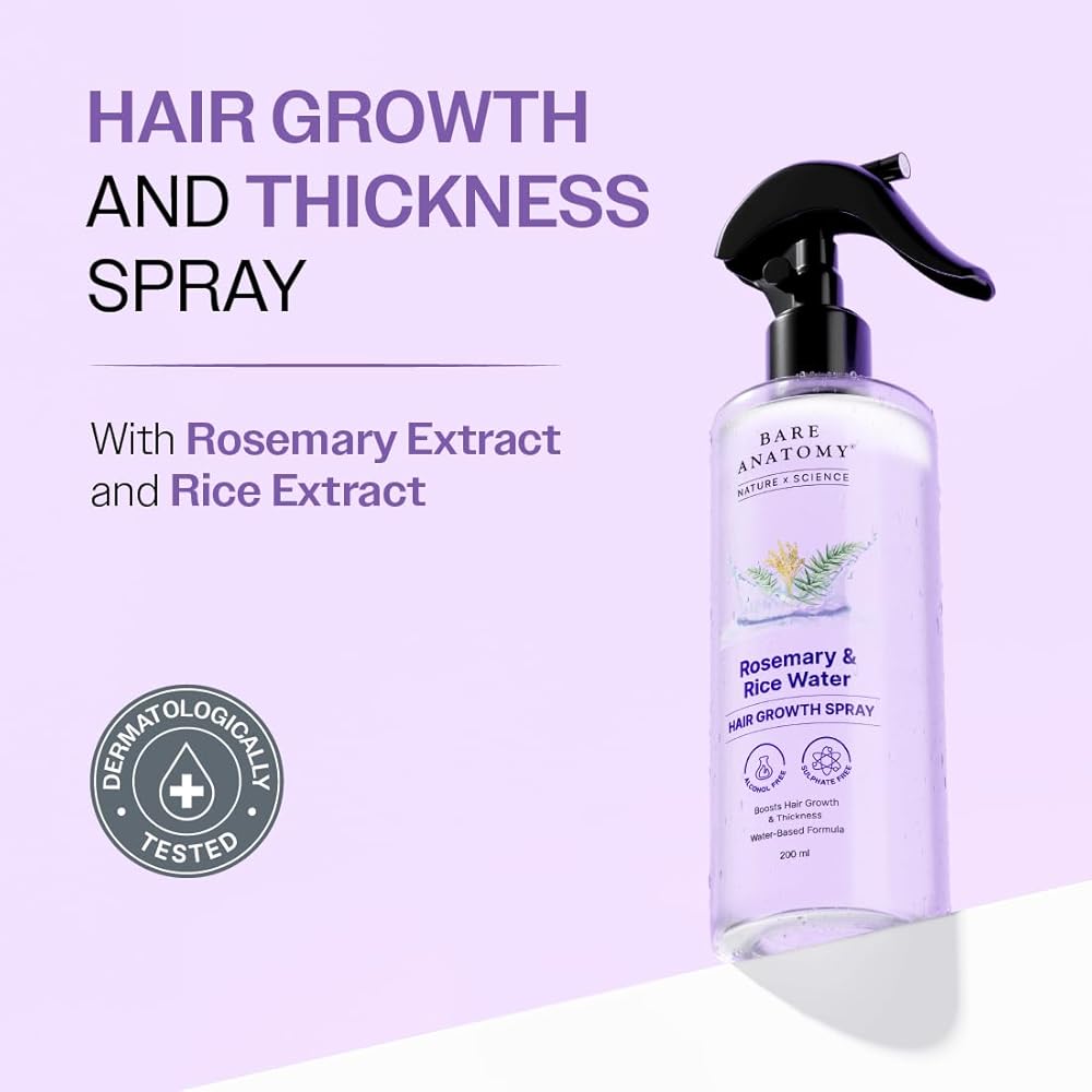 Rosemary & Rice Water Hair Growth Spray for Hair Growth & Thickness - 200 ml