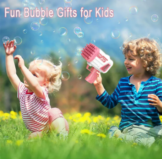 Electric Rocket Bubble Gun | 2-In-1 Bubble Bazooka for Parties & Outdoor Fun