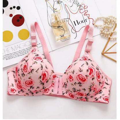 Printed Soft Cotton Padded Bra – Comfortable Everyday Wear (Random Color)