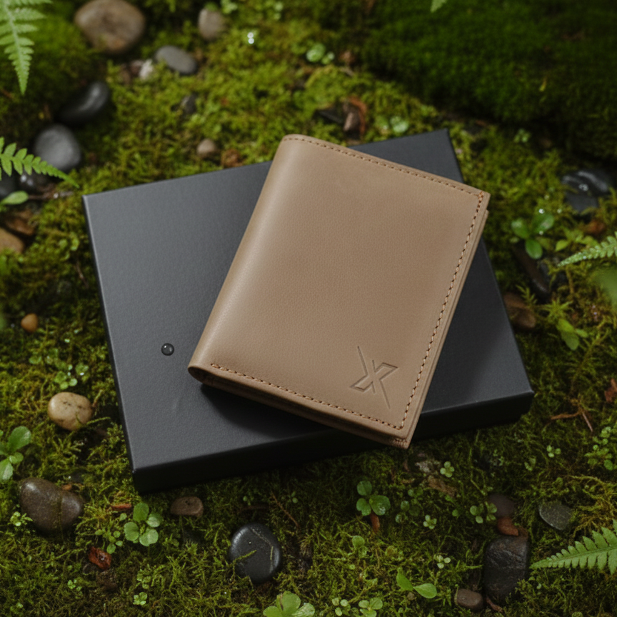 Signature Slim Leather Bifold Wallet – Hand-Stitched Design
