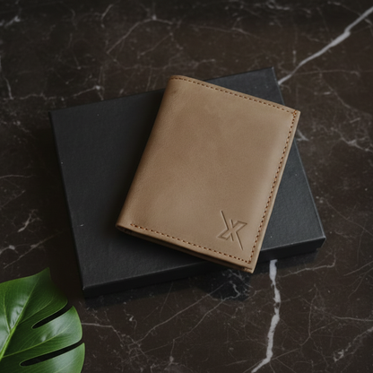 Signature Slim Leather Bifold Wallet – Hand-Stitched Design
