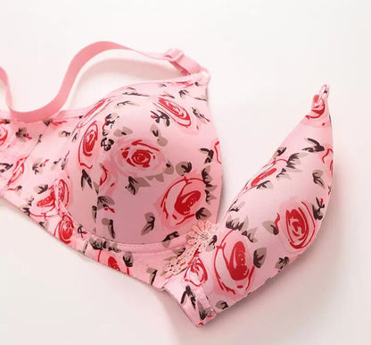 Printed Soft Cotton Padded Bra – Comfortable Everyday Wear (Random Color)